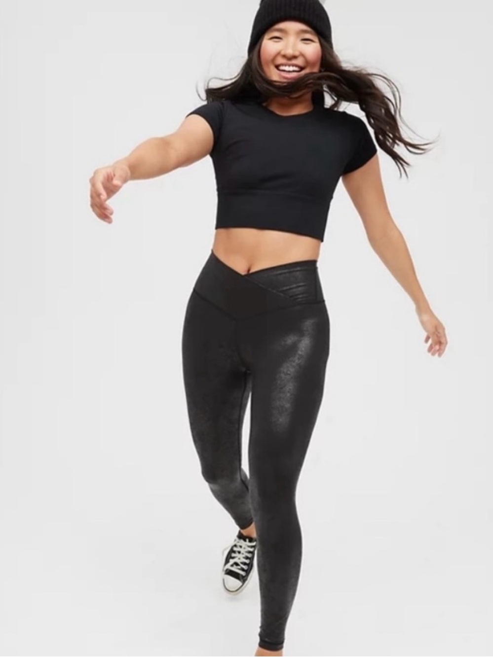 OFFLINE by Aerie Faux Leather Crossover Leggings